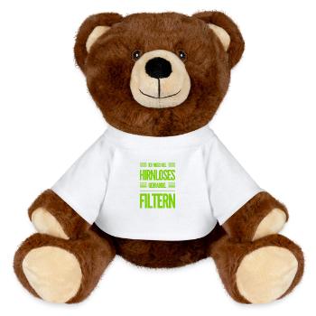 viele reden Unsinn - MiniFeet® RecycelBär® Braun - Weiß - Vorne