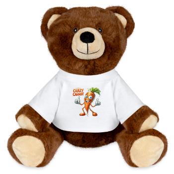 Crazy Veggies: Young Carrot Thumbs Up - MiniFeet® RecycelBär® Braun - Weiß - Vorne
