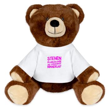 was mögen Feuerlöscher? - MiniFeet® RecycelBär® Braun - Weiß - Vorne
