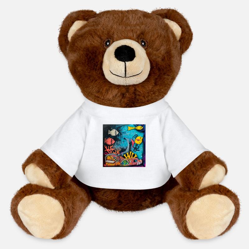 Fish - MiniFeet® RecycelBär® Teddy Bear Brown - white