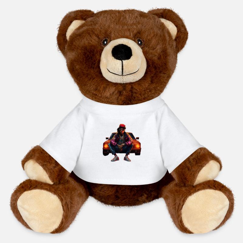Hip Hop Rapper - MiniFeet® RecycelBär® Braun - Weiß