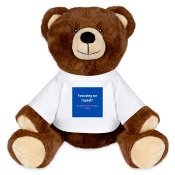 Focusing on myself - MiniFeet® RecycelBär® Teddy Bear Brown - white - Front