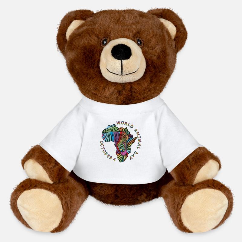 World Animal Day zebra background - MiniFeet® RecycelBär® Teddy Bear Brown - white