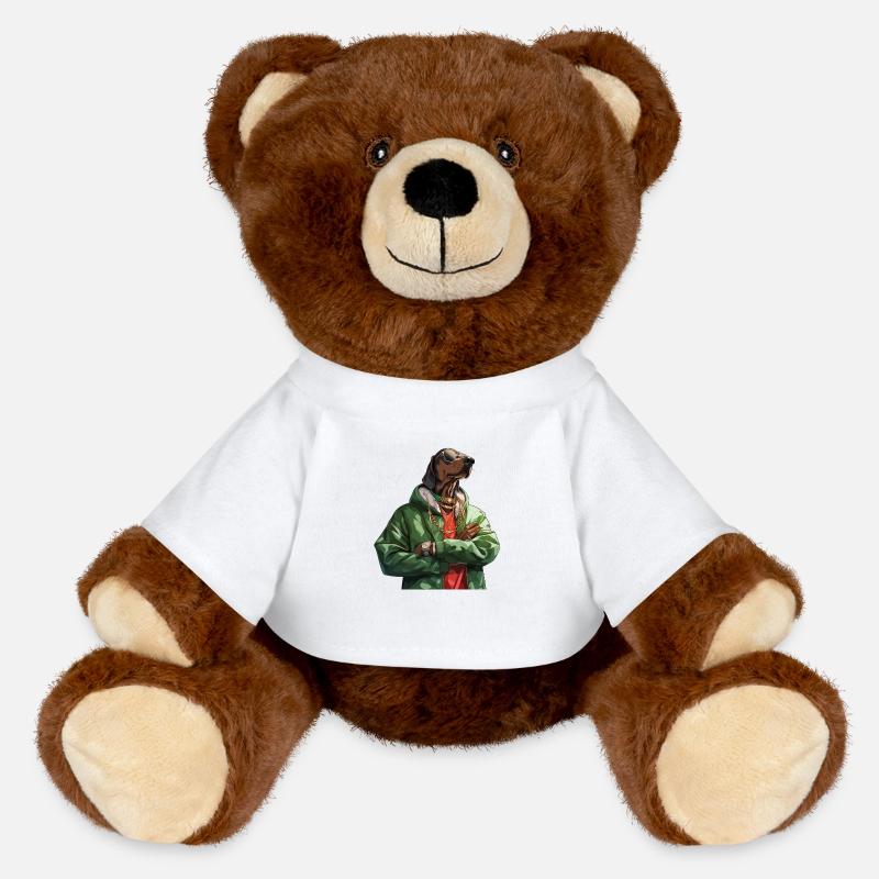 Chien Snoop - Nounours RecycelBär® marron - blanc