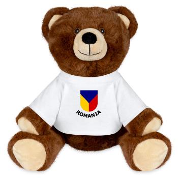 Les supporters de Roumanie - Nounours RecycelBär® marron - blanc - Devant