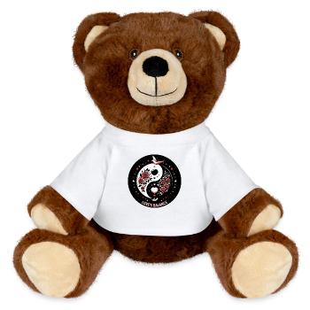 Équilibre Amoureux Yin-Yang - Nounours RecycelBär® marron - blanc - Devant