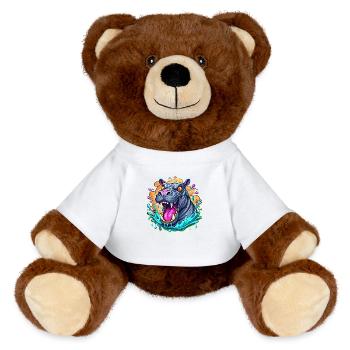 Hippo - MiniFeet® RecycelBär® Teddy Bear Brown - white - Front