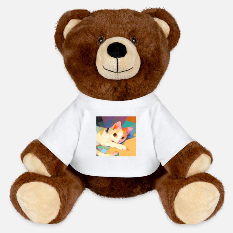 Chat, Motif De Chat - Nounours RecycelBär® marron - blanc