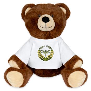 Libellule verte - Nounours RecycelBär® marron - blanc - Devant