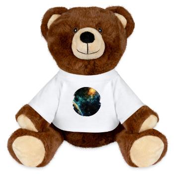Das Universum ist Faszination und Inspiration - MiniFeet® RecycelBär® Braun - Weiß - Vorne