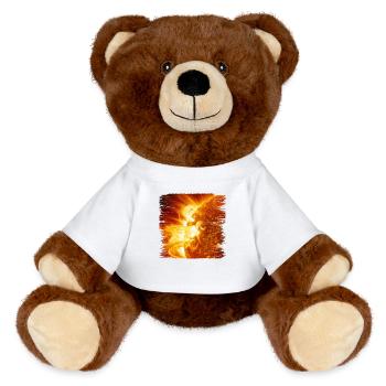 La fascination des éruptions solaires - Nounours RecycelBär® marron - blanc - Devant