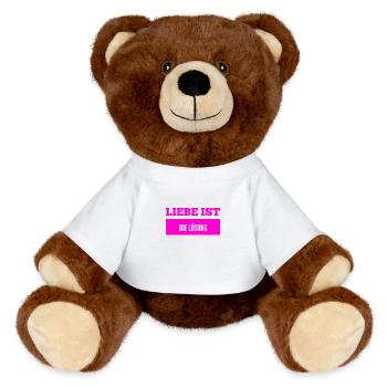 ich liebe das Leben - MiniFeet® RecycelBär® Braun - Weiß - Vorne