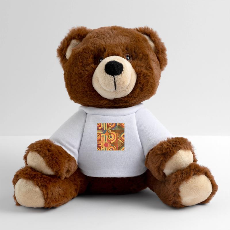 70s Nostalgia Pattern MiniFeet® RecycelBär® Teddy Bear Brown