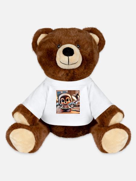 Schlafen mit deinem Kuscheltier - MiniFeet® RecycelBär® Braun - Weiß