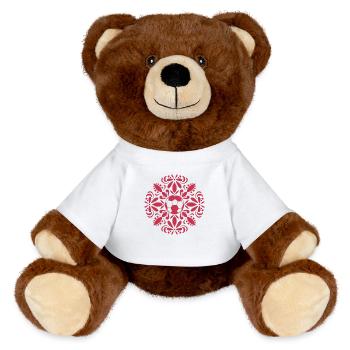 Handball Mandala - MiniFeet® RecycelBär® Braun - Weiß - Vorne