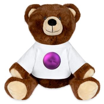 Lila Kugel - MiniFeet® RecycelBär® Braun - Weiß - Vorne