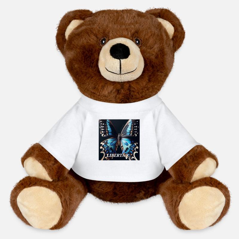 🦋 Butterfly 🦋 - MiniFeet® RecycelBär® Teddy Bear Brown - white