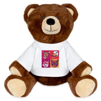 Smile Tiere maus ente eule squirrel Halloween - MiniFeet® RecycelBär® Braun - Weiß - Vorne