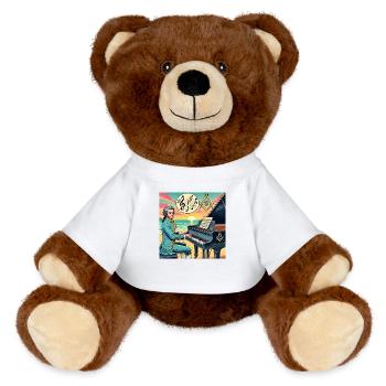 Mozart was a Freemason - MiniFeet® RecycelBär® Teddy Bear Brown - white - Front
