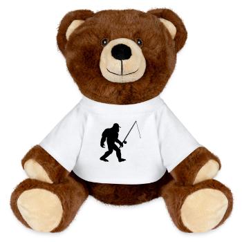 big foot fishing - MiniFeet® RecycelBär® Braun - Weiß - Vorne