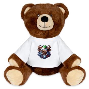 Krampus / Tradition / Culture / d’hiver - Nounours RecycelBär® marron - blanc - Devant