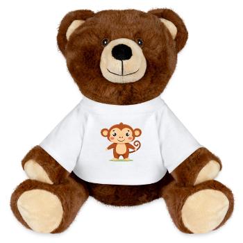 Monkey-like cool! - MiniFeet® RecycelBär® Teddy Bear Brown - white - Front