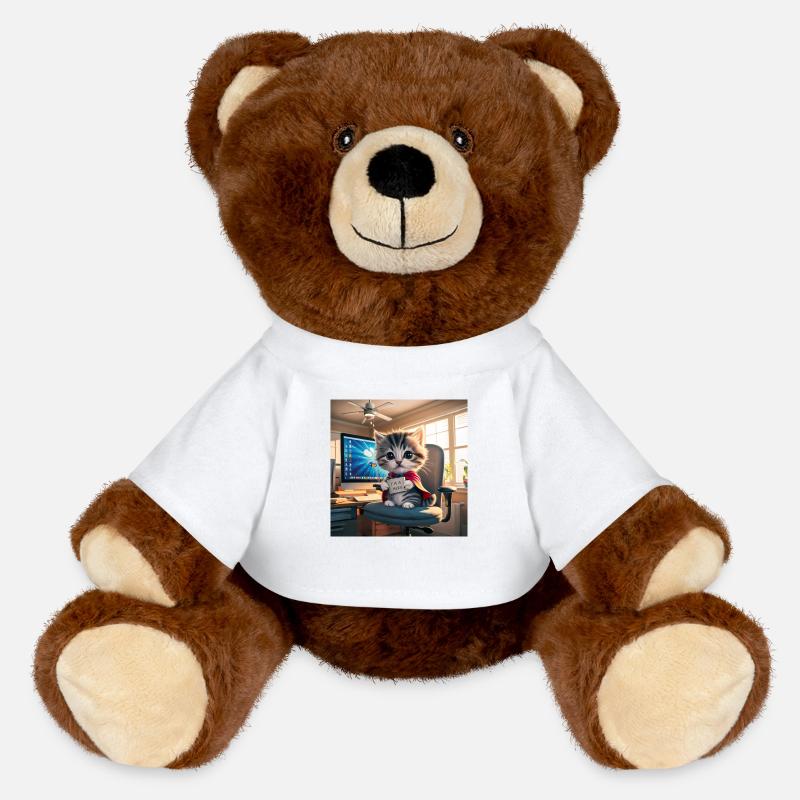 Cat Hero - MiniFeet® RecycelBär® Teddy Bear Brown - white