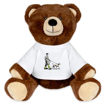 Promener le chien - Nounours RecycelBär® marron - blanc - Devant