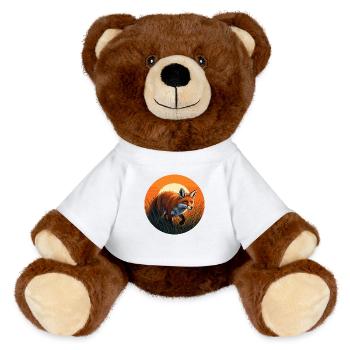 Fuchs bei Sonnenuntergang - MiniFeet® RecycelBär® Braun - Weiß - Vorne