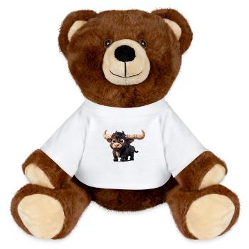 Taurus Comic - MiniFeet® RecycelBär® Teddy Bear Brown - white - Front