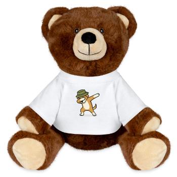 Dabbing pour chien - Nounours RecycelBär® marron - blanc - Devant