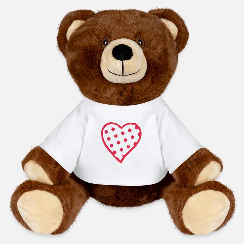 point heart - MiniFeet® RecycelBär® Teddy Bear Brown - white