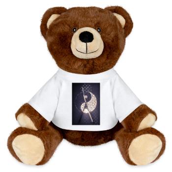 Katana: Yin and Yang - MiniFeet® RecycelBär® Teddy Bear Brown - white - Front