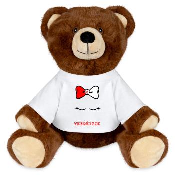 Noeud papillon Vendéenne emblème - Nounours RecycelBär® marron - blanc - Devant