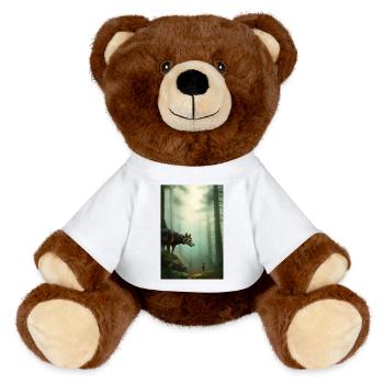 Wolf in the forest - MiniFeet® RecycelBär® Teddy Bear Brown - white - Front
