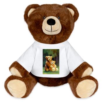 Teddybär - MiniFeet® RecycelBär® Braun - Weiß - Vorne