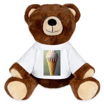 Eiscreme - MiniFeet® RecycelBär® Braun - Weiß - Vorne