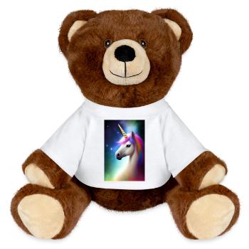 Einhorn - MiniFeet® RecycelBär® Braun - Weiß - Vorne