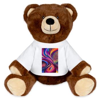 Art abstrait - Nounours RecycelBär® marron - blanc - Devant