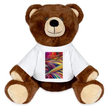 Abstrakte Kunst - MiniFeet® RecycelBär® Braun - Weiß - Vorne