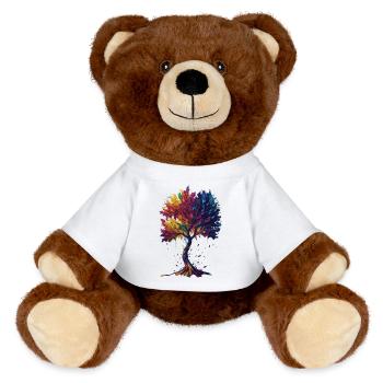 Tree of Life - MiniFeet® RecycelBär® Teddy Bear Brown - white - Front