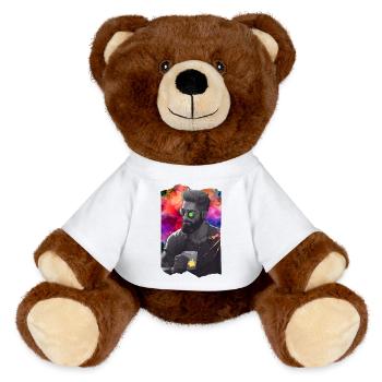 Sepia between the colors - MiniFeet® RecycelBär® Teddy Bear Brown - white - Front