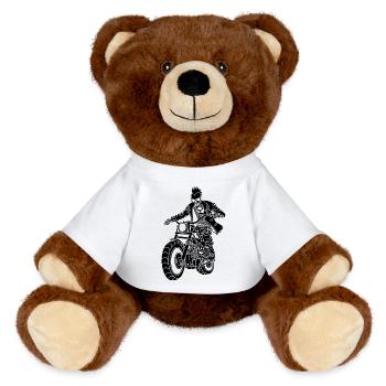 The Black Biker from Hell - MiniFeet® RecycelBär® Teddy Bear Brown - white - Front