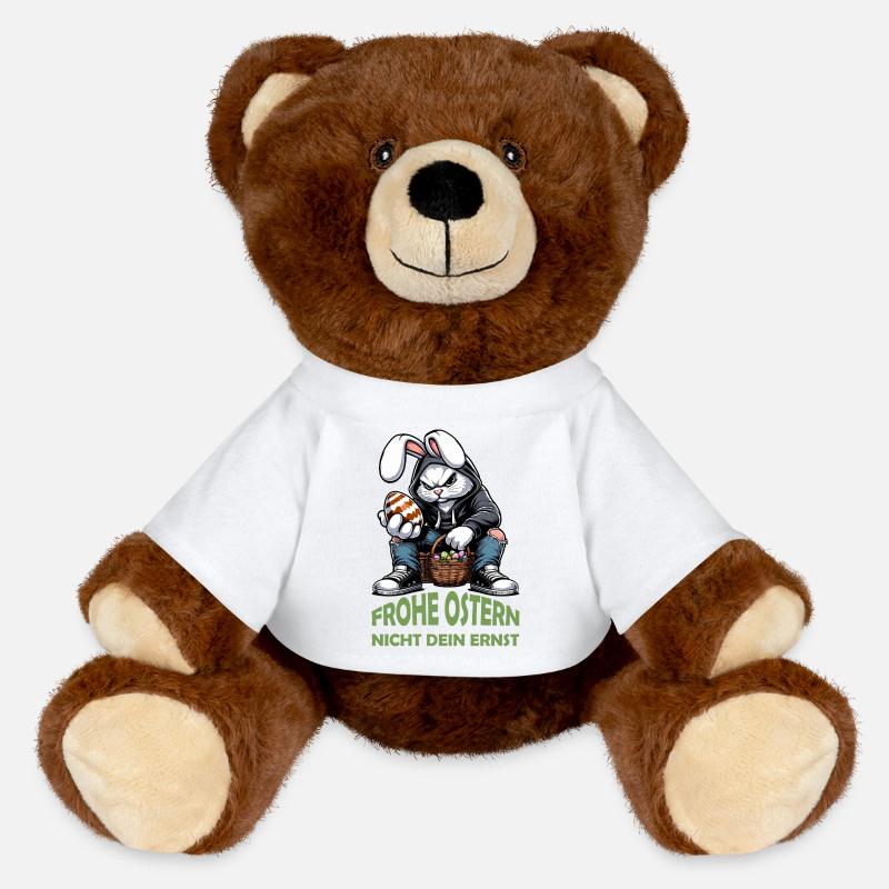 Joyeuses Pâques, pas votre sérieux - Nounours RecycelBär® marron - blanc