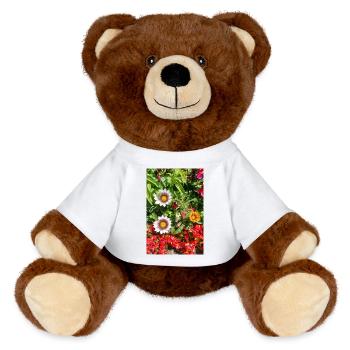 Mittagsblume – Sonnenkuss auf Lebensfreude - MiniFeet® RecycelBär® Braun - Weiß - Vorne
