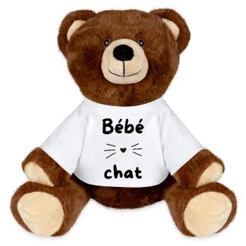 Baby cat - MiniFeet® RecycelBär® Teddy Bear Brown - white - Front
