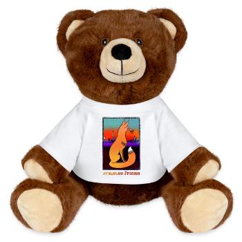 Atomic Utopia - Nuclear Fox - MiniFeet® RecycelBär® Teddy Bear Brown - white - Front