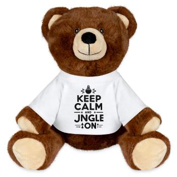 Keep Calm and Jingle On - MiniFeet® RecycelBär® Teddy Bear Brown - white - Front
