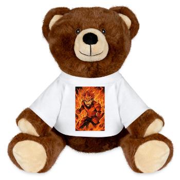 Chasseur de flammes d’incendie - Nounours RecycelBär® marron - blanc - Devant