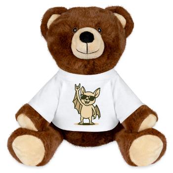 Bat’n’Roll Baby - MiniFeet® RecycelBär® Braun - Weiß - Vorne